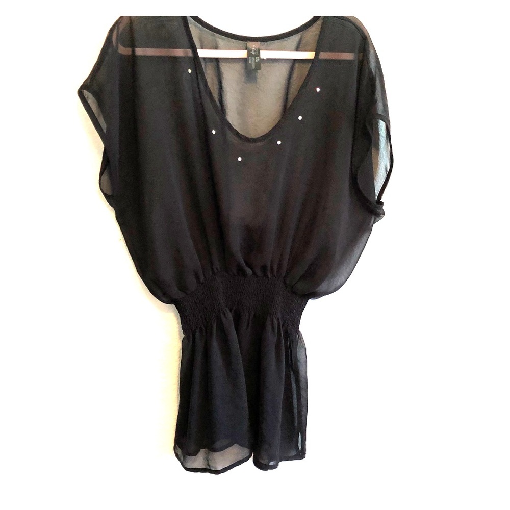 SMART & SEXY SWIM Sheer Black Swimsuit Cover